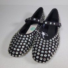 a new day Size 8.5 Black Rhinestone Jeweled Mary Jane Flats NEW