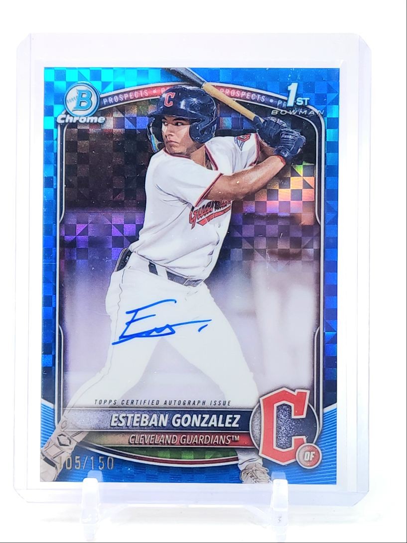 ESTEBAN GONZALEZ 2025 BOWMAN CHROME 1ST BLUE X-FRACTOR AUTO /150 Q2491