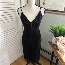 ASTR THE LABEL Dress Womens Small Black Lace Cocktail Coquette Noir Party Glam