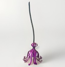 28  Tall Metal Halloween Witch Broom   Glitter Black  Purple Curled Bristles