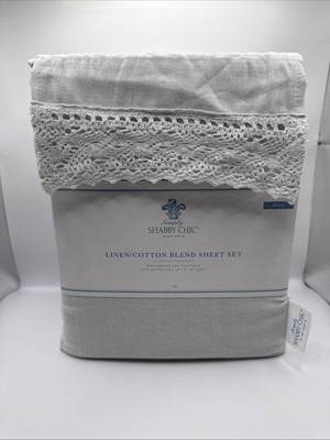 Simply Shabby Chic Linen Cotton Blend Sheet Set Phantom Blue