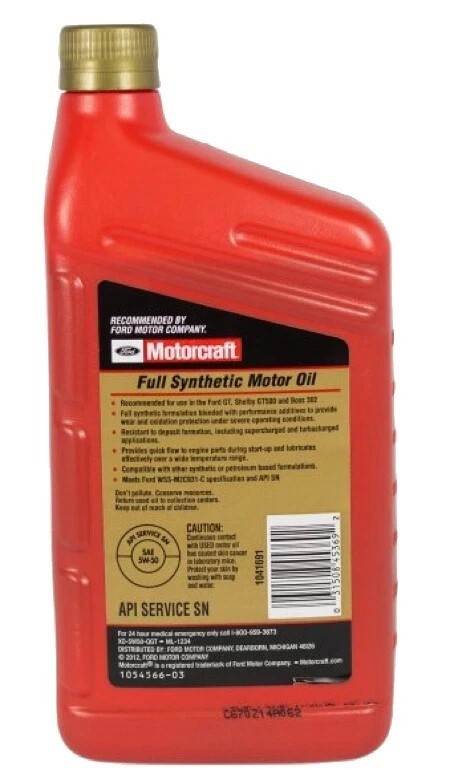 11 Quarts Motor Oil OEM FORD MOTORCRAFT Fully Synthetic SAE 5W50