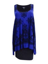 SL Fashions Women's Velvet Popover Printed Dress (6, Indigo) 794093560281