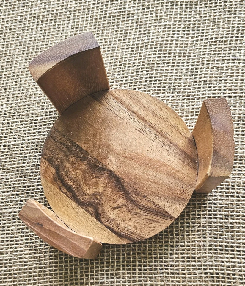 Soporte de pedestal elevador de madera Lipper International redondo 4,5" Foto 4 de 4