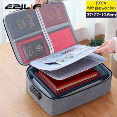 Large Capacity Document Storage Bag Folder Organizer Passport Certificate Holder