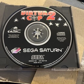 SEGA Saturn Virtua Gun Blue Wired Light Gun w/ Virtua Cop 2 Disc & Manual Boxed