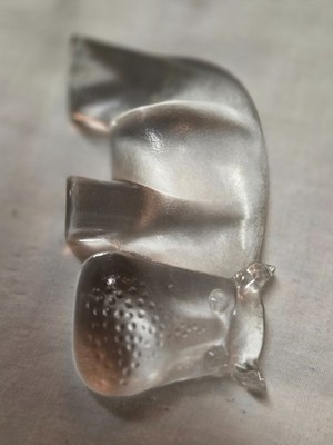 KOSTA BODA Clear Glass Hippo Swedish Glasworks Bertil Vallien Zoo Series 1970s