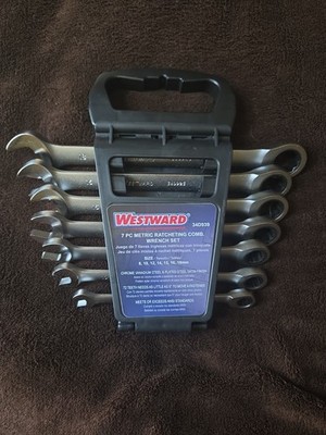 WESTWARD 34D939 7pc Ratcheting Combo Wrench Set 8,10,12,14,16,18mm