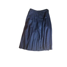 Vintage Pendleton Navy Blue 100 Virgin Wool Pleated Maxi Skirt USA Made