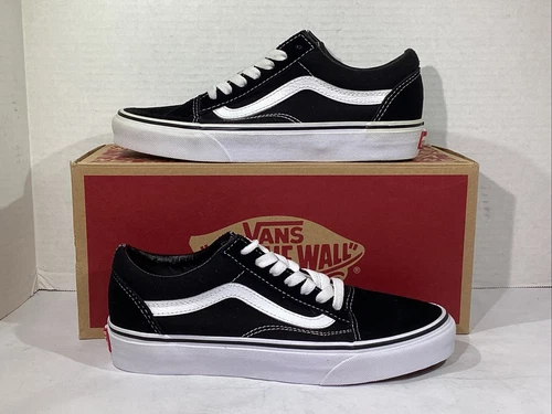Scarpe da ginnastica Vans uomo taglia 5 5 EU 37 nero bianco tela oldol skool25