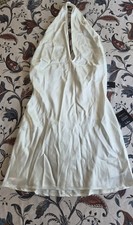Lulus Medium White Satin Halter Mini Dress Bridal Bachelorette Wedding Rehearsal