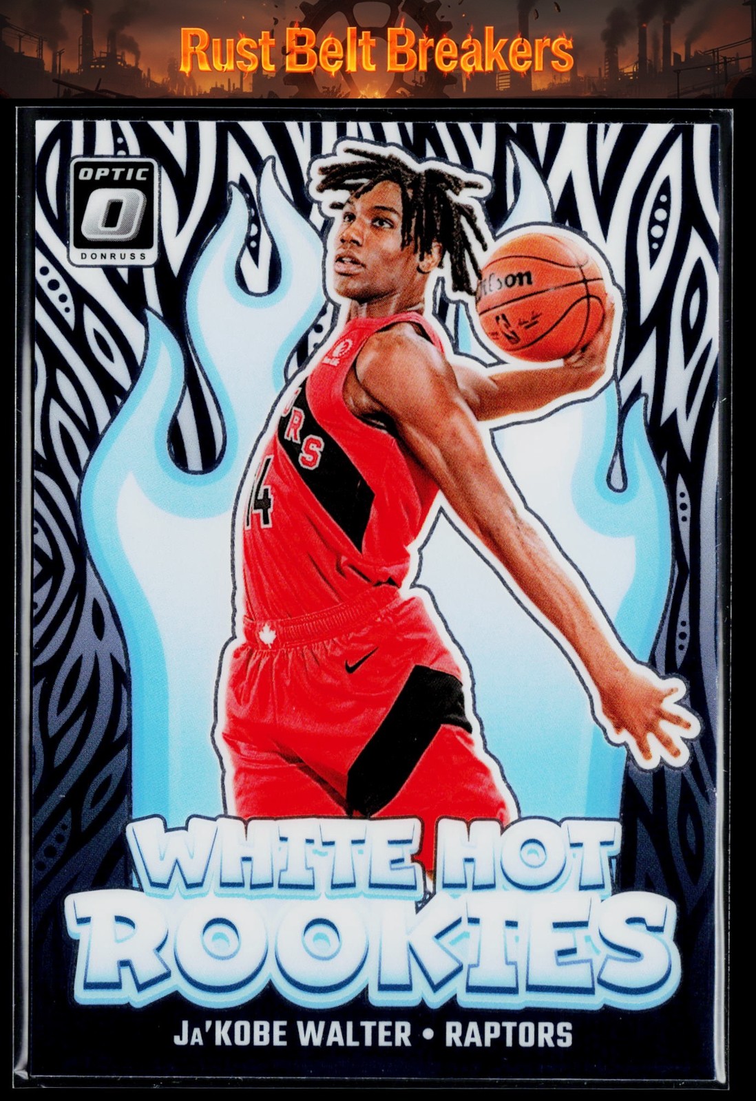 2024-25 Donruss Optic Ja'Kobe Walter #13 White Hot Rookies Raptors