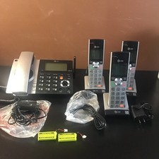 AT T CL84307 Dect 6.0 Corded Cordless Phone Smart Call Blocker 3 Handsets Silver