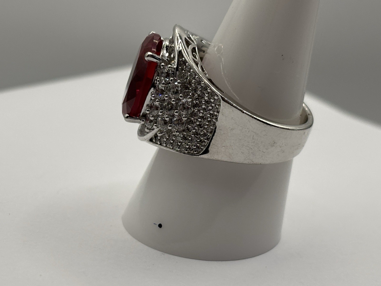 Designer BYJ Large Simulated  Ruby and Diamonds S… - image 11