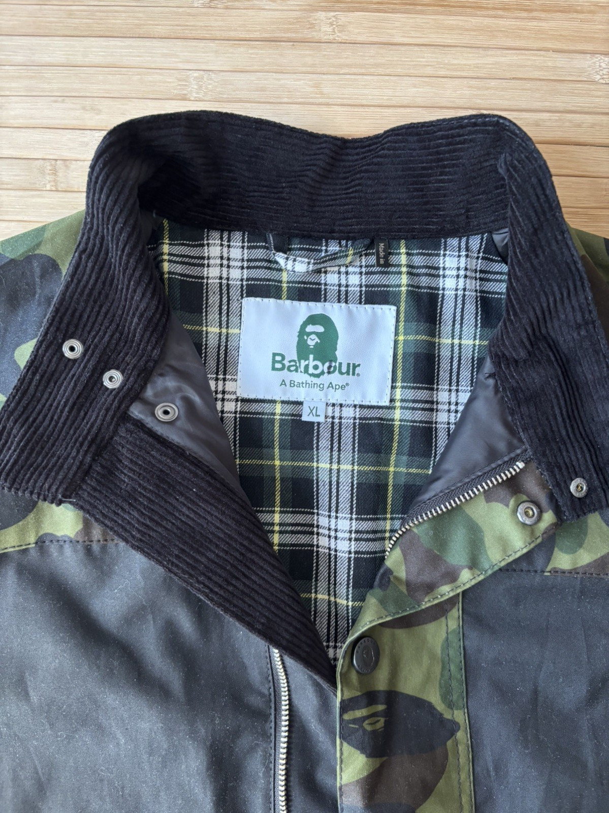 Barbour/BAPE Men's Waxed Jacket MWX1895 Black Camo RARE Collab  XL (UK) L (USA) image 10