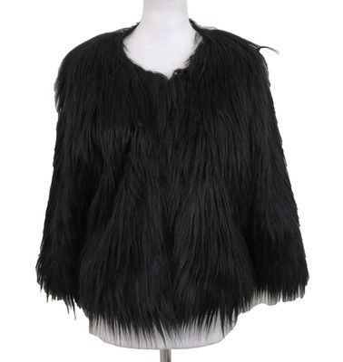 Vera & Lucy Women's Coat Size L Black Faux Fur Lined 3/4 Sleeve New F1