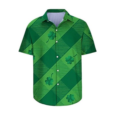 Holiday Celebration Hawaiian Shirt Lucky St Patrick's Day Jade Green Style