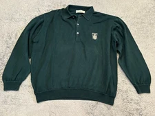 VTG Fairway & Greene Polo Sweater Shirt Mens 2XL Green Long Sleeve Pullover Golf