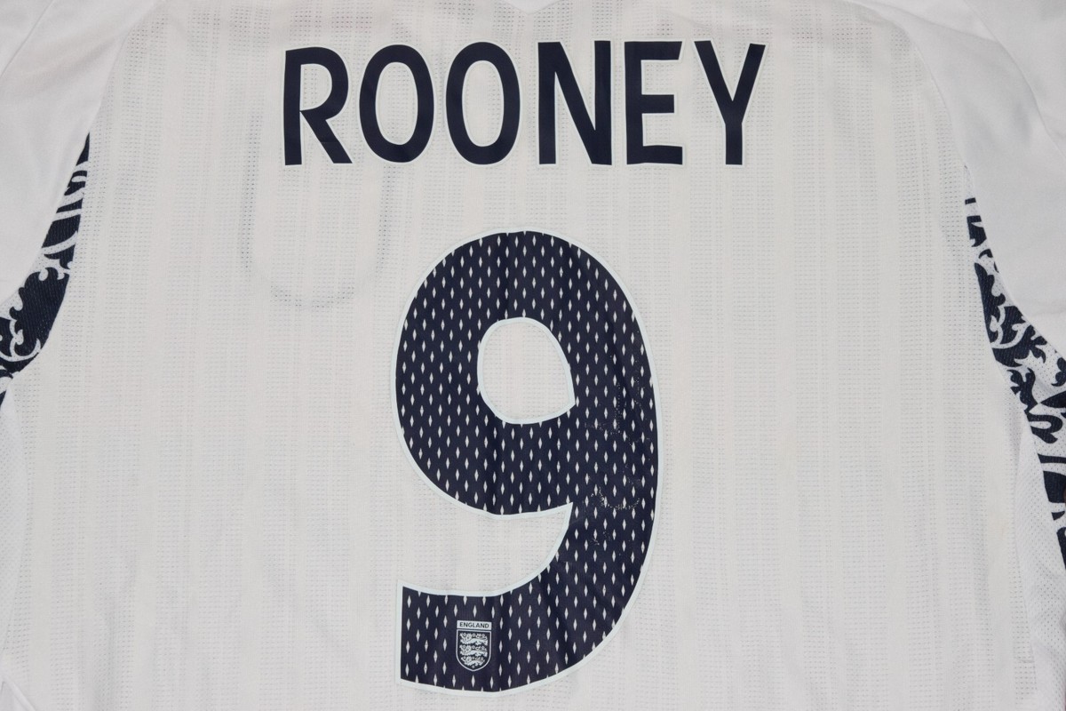 【希少】2006WC イングランド代表　ユニフォーム　ROONEY 9 Wayne Rooney #9 England 2006 World Cup Away ORIGINAL Umbro