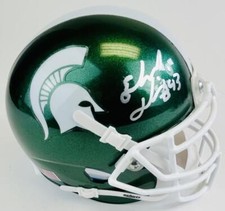 ED DAVIS SIGNED MICHIGAN STATE SPARTANS MINI FOOTBALL HELMET AUTOGRAPH COA J1