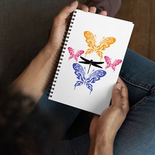 Dragonfly Butterfly Journal Writing Spiral notebook