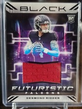 2022 Panini Black Football Desmond Ridder Jersey Patch RC Futuristic #114/125