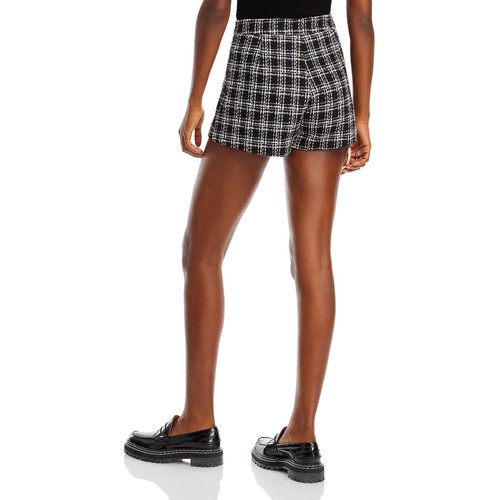 Pantalones cortos de tweed para mujer Aqua negros S B4HP $68 - Imagen 2 de 4