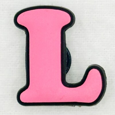 The Letter  L  Shoe Charm for Crocs - Pink