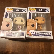Funko Pop E.T. Extra-Terrestrial Gertie #1257 & 1255 Vinyl Figure Set Lot Flower