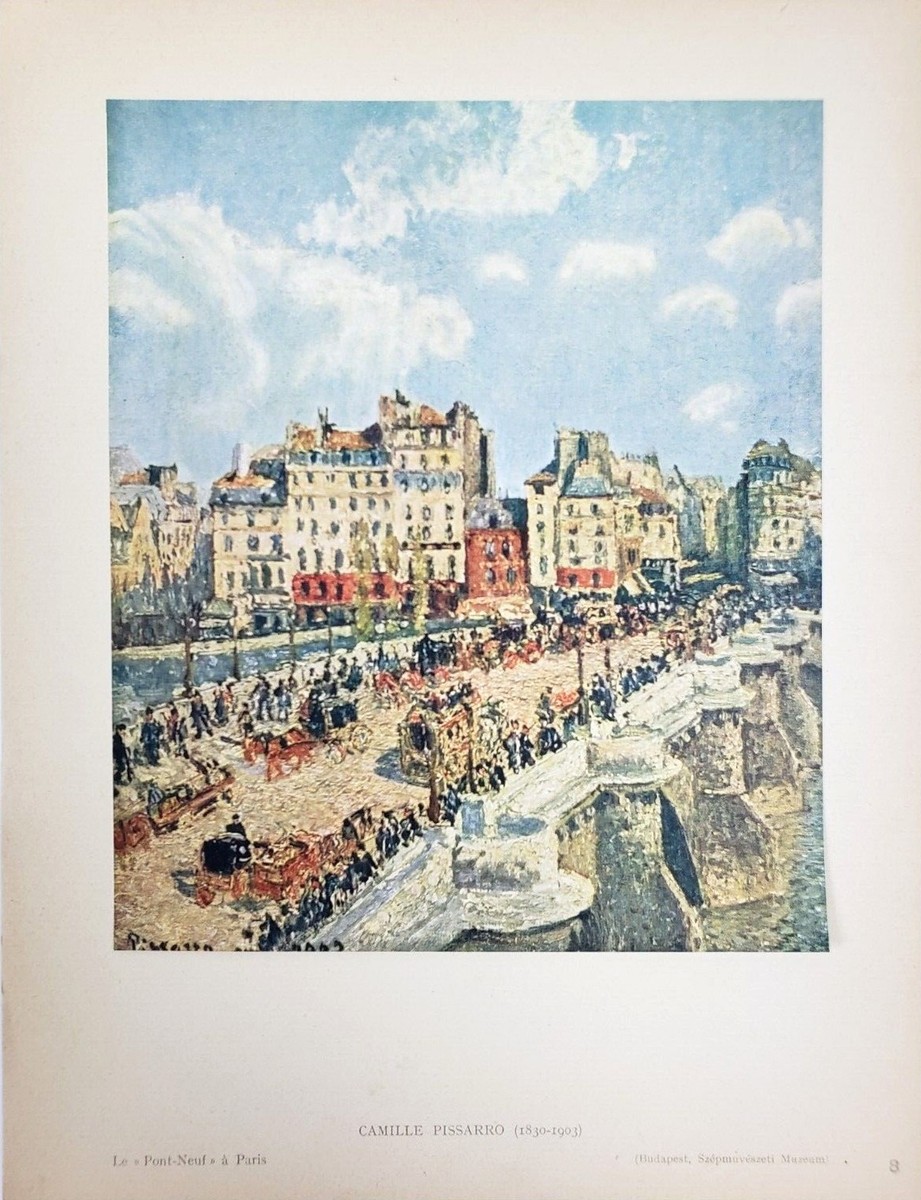 Camille Pissarro Le Pont Neuf A Paris Vintage 1952 Italy Book