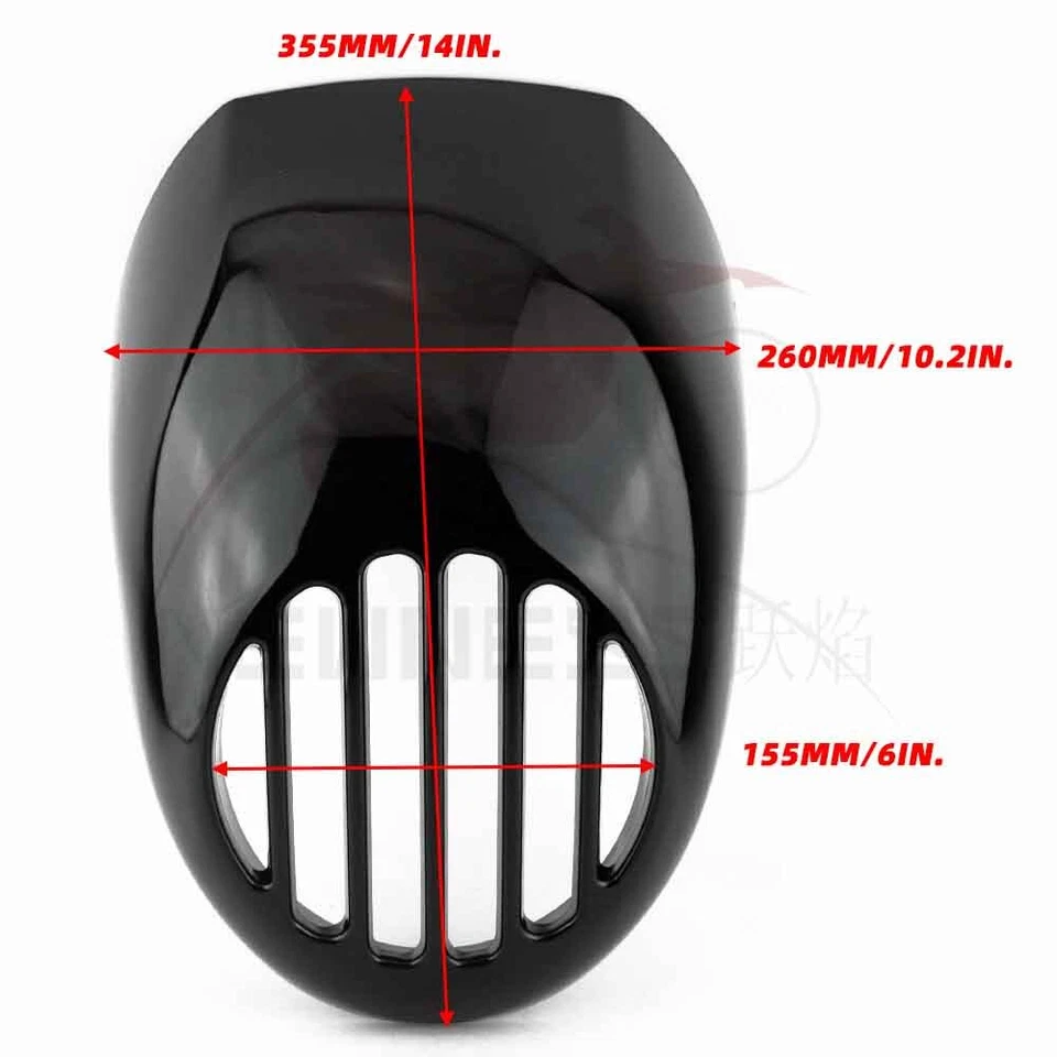 Máscara de visera de carenado de capó de faros negros para Harley Davidson Sportster Dyna Foto 3 de 4