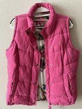 Joules Women's Pink Full Zip Puffer Vest Size 8
