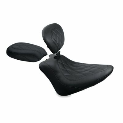 Mustang Motorcycle Seat for 11-13 Blackline, 12-17 Slim Black Touring w/Backrest