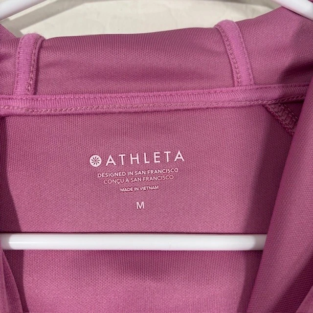 Sudadera con capucha para mujer Athleta Seasoft dobladillo burbuja rosa talla M mediana Foto 3 de 4
