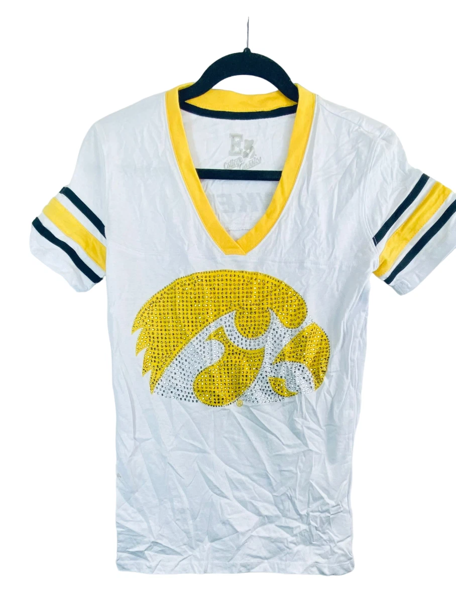 E5 College Classics Women s IOWA Hawkeyes Bling Logo V Neck T