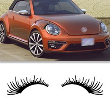 2pcs Pre-cut Black Eyelashes Stickers Decor Universal Fit For Auto Headlight