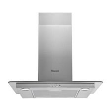 Hotpoint 60cm Flat Glass Chimney Cooker Hood - Stainless Steel PHFG64FLMX