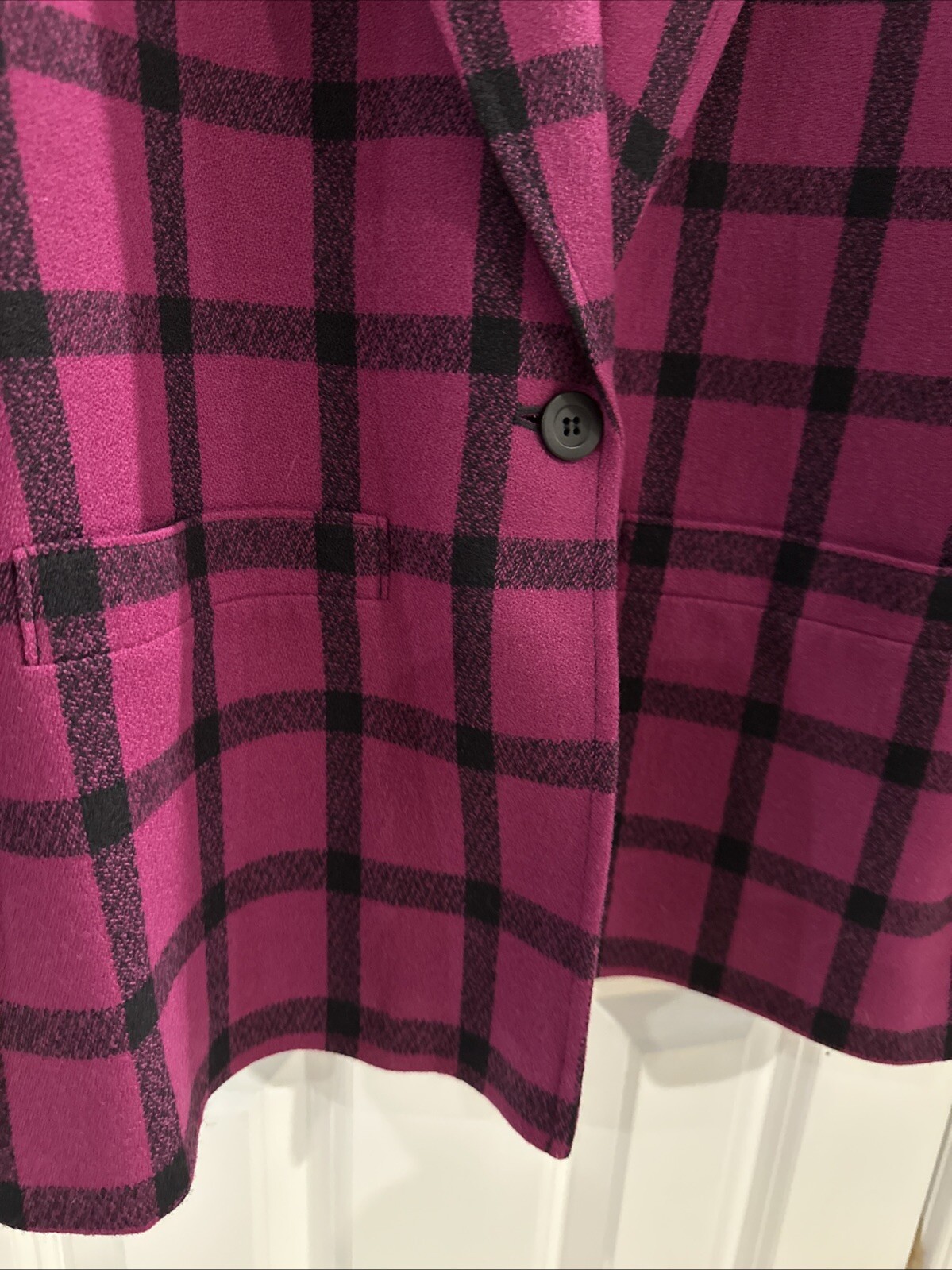 Pendleton Pink Black Windowpane Jacket Womens 100… - image 4