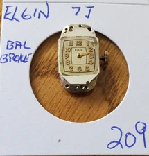 LADIES ELGIN WRIST WATCH MOVEMENT    7J       #E209