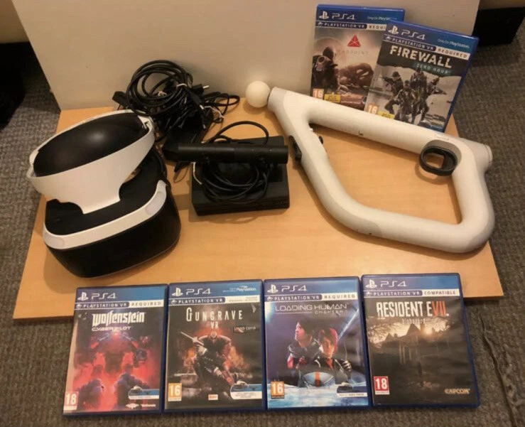 PlayStation 4 VR PSVR V2 Bundle Headset With Camera Aim Controller Games