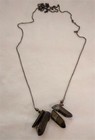 Awesome Natural Quartz Crystal Necklace LONG Chain (34") Pyrite Metallic Look