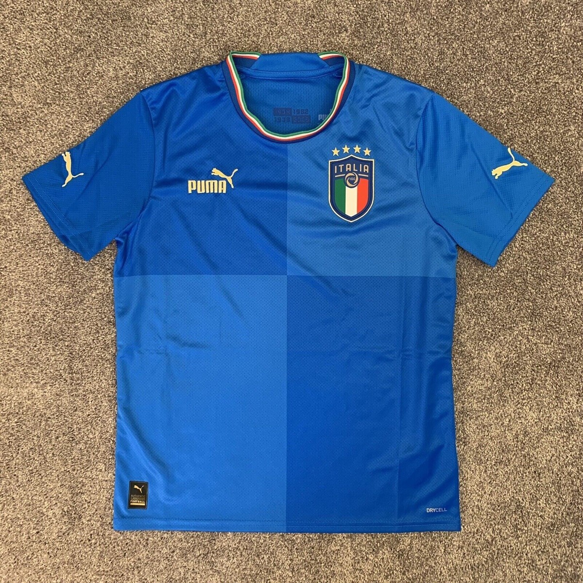 Puma Youth Italy FIGC Blue Home Soccer Jersey 765645 01 Size XL