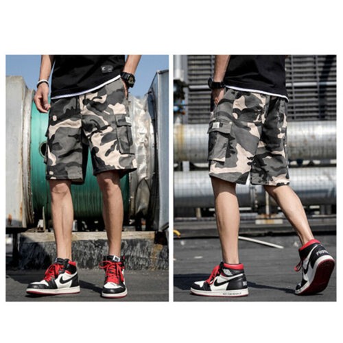 Herren Freizeit Mode Chino Cargo Shorts Hose mehrere Taschen Sommer Strand Hose - Bild 7 von 39