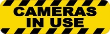 10in x 3in Cameras in Use Sticker Car Truck Vehicle Bumper Decal