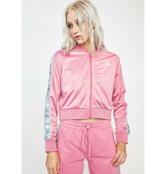 Kappa Banda Ponce Pink Gray Track Jacket -XL NWT