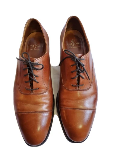 Tom James Made in England Brampton  Brown Leather Power Oxford Shoes 11 D