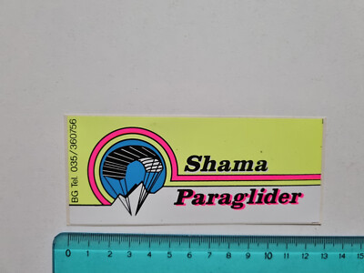 VINTAGE 80s ORIGINAL SHAMA PARAGLIDER BERGAMO STICKER STICKER STICKER