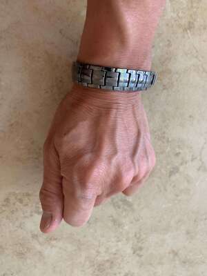 Gun Metal Magnetic Bracelet Men Restore Balance Energy Power Christmas Gift Qi