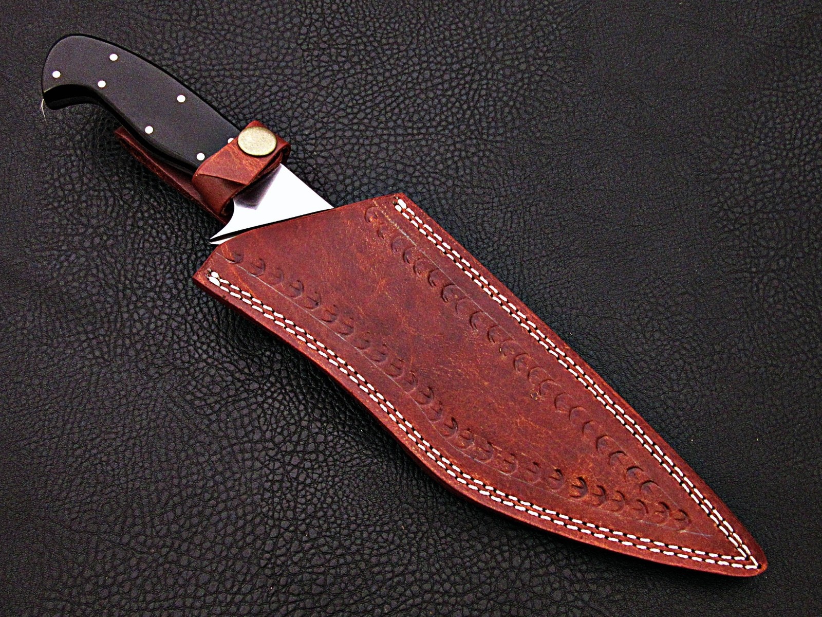 SUPERCUTLERY CUSTOM D2 STEEL HUNTING KNIFE-11" FIXED BLADE KNIFE- BUFFALO HORN 