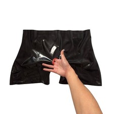 Black Latex Panties Panty Male Underwear Rubber Shorts with Ring Sheath Fetish